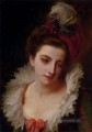 Porträt einer Dame mit einem Federhut Dame Gustave Jean Jacquet